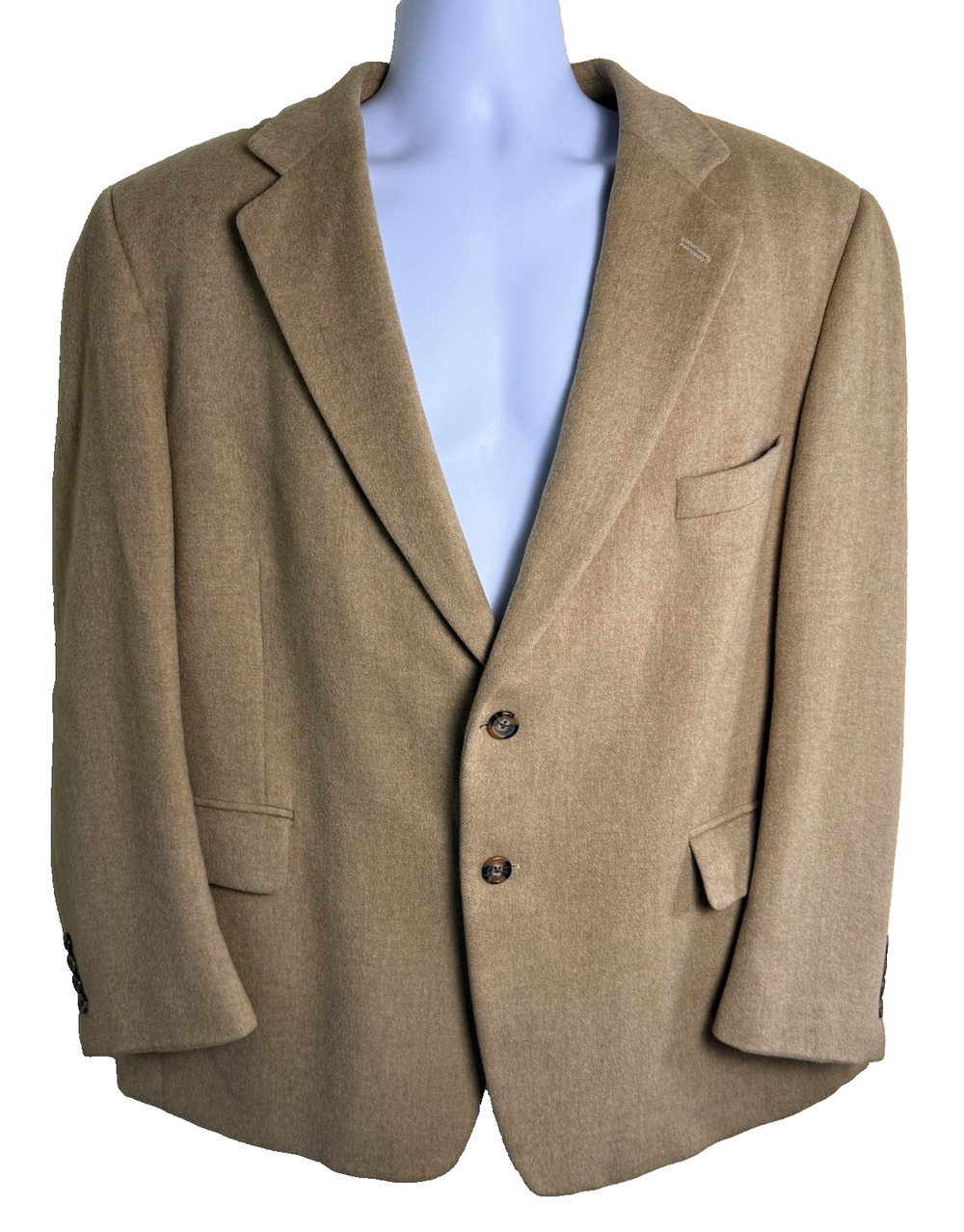 Vtg Bill Blass Camel Hair Blazer Tan 44S Old Money Quiet Luxury Preppy Corpcore